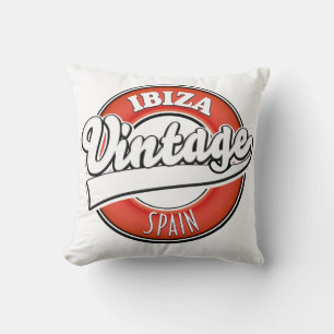 Ibiza spain vintage style logo cushion