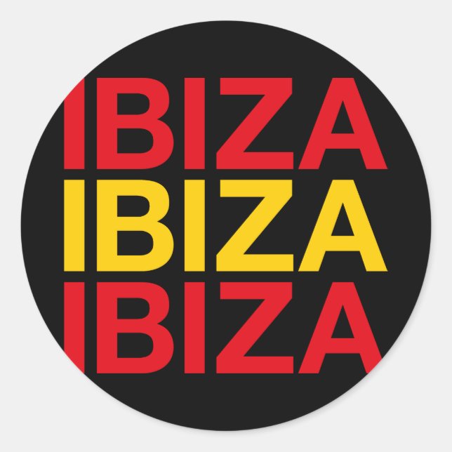 IBIZA Spanish Flag Classic Round Sticker (Front)