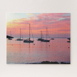 Ibiza Sunset at Portinatx Bay - Sailing Boats Jigsaw Puzzle
