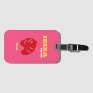 Ibiza, Travel Art, Preppy, Preppy Art, Pink Luggage Tag