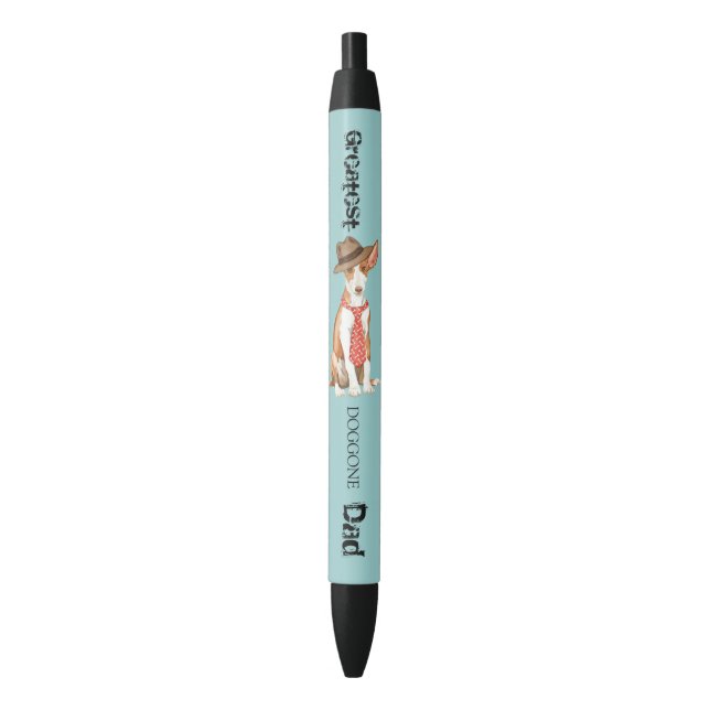 Ibizan Hound Dad Black Ink Pen (Front Vertical)