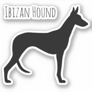 Ibizan Hound Dog Breed Silhouette Vinyl Sticker