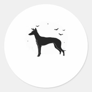Ibizan Hound Dog � Halloween Moon Silhouette Class Classic Round Sticker