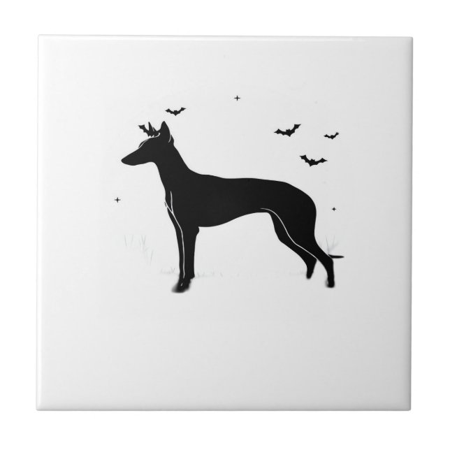 Ibizan Hound Dog � Halloween Moon Silhouette Class Tile (Front)