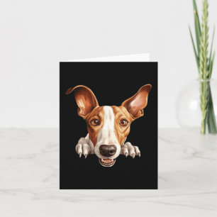 Ibizan Hound Dog Mum Dad Peeking Puppy Card