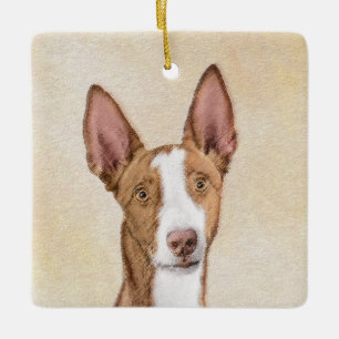 Ibizan Hound Painting - Cute Original Dog Art Ceramic Ornament