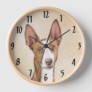 Ibizan Hound Painting - Cute Original Dog Art Clock