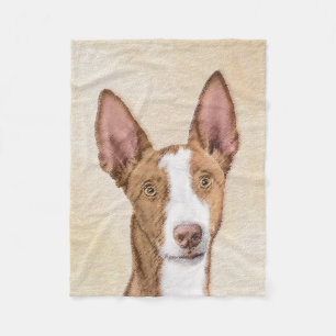 Ibizan Hound Painting - Cute Original Dog Art Fleece Blanket