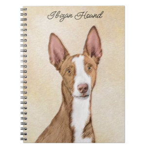 Ibizan Hound Painting - Cute Original Dog Art Notebook