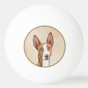 Ibizan Hound Painting - Cute Original Dog Art Ping Pong Ball