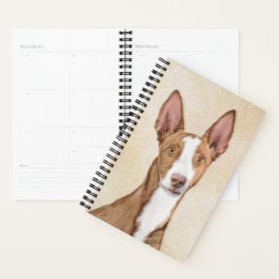 Ibizan Hound Painting - Cute Original Dog Art Planner