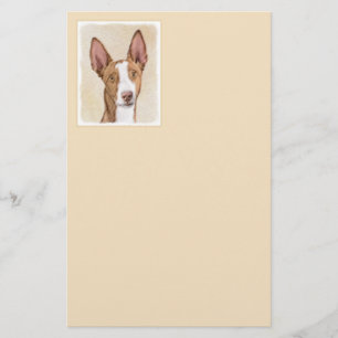 Ibizan Hound Painting - Cute Original Dog Art Stationery