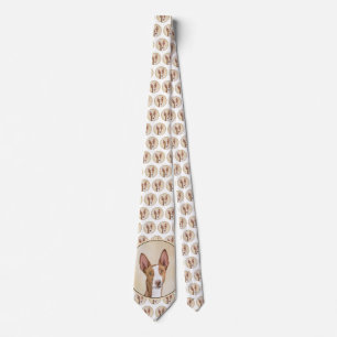 Ibizan Hound Painting - Cute Original Dog Art Tie