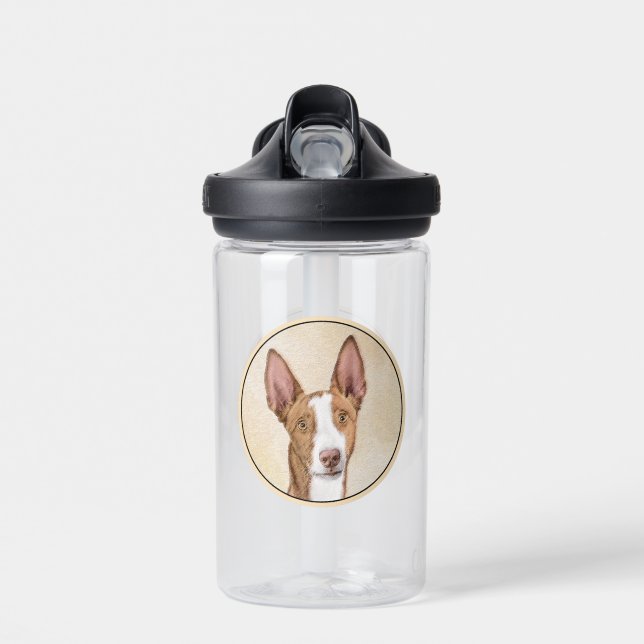 Ibizan Hound Painting - Cute Original Dog Art Water Bottle (Front)