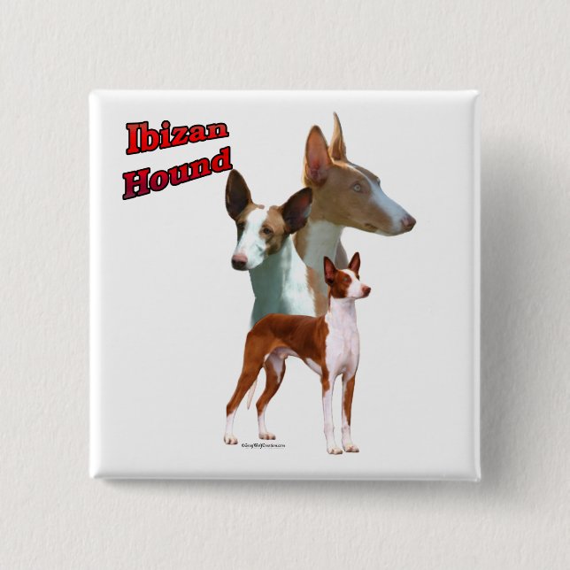 Ibizan Hound Trio 2 - Button (Front)