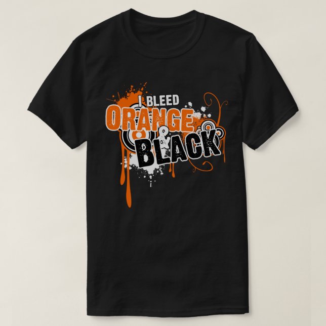 IBleedOrangeandBlackPulloverHoodie T-Shirt (Design Front)
