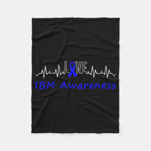 Ibm Awareness Blue Ribbon Love Heartbeat Support Q Fleece Blanket