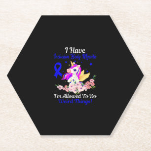IBM Awareness Funny Unicorn Friend Family Support Paper Coaster
