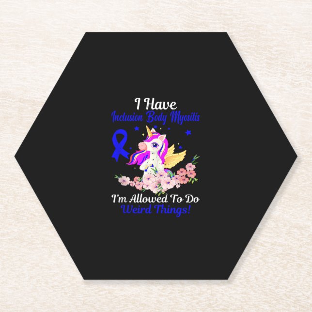 IBM Awareness Funny Unicorn Friend Family Support  Paper Coaster (Front)