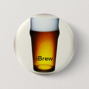 iBrew Ale Glass 6 Cm Round Badge