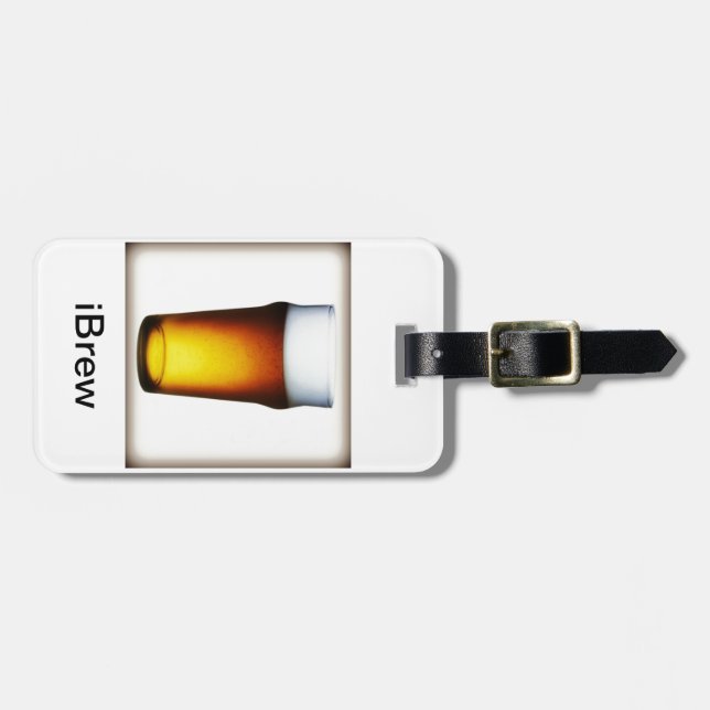 iBrew Ale Glass Luggage Tag (Front Horizontal)