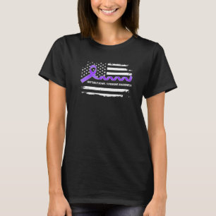 IBS Awareness American Flag Purple Ribbon T-Shirt