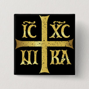IC XC NIKA JESUS CHRIST CONQUERS 15 CM SQUARE BADGE