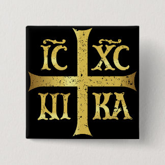 IC XC NIKA JESUS CHRIST CONQUERS 15 CM SQUARE BADGE