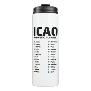 ICAO Aviation Alphabet Code  Thermal Tumbler