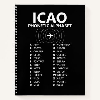 ICAO Phonetic Alphabet Notebook – Black Edition