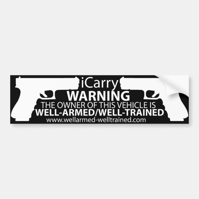 iCarry/Armed & Trained - Bumper Sticker2 Sticker (Front)