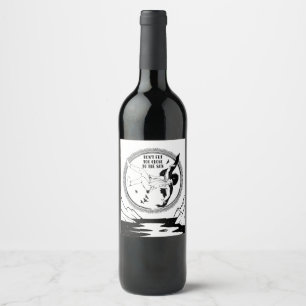 Icarus Black and white Wine Label