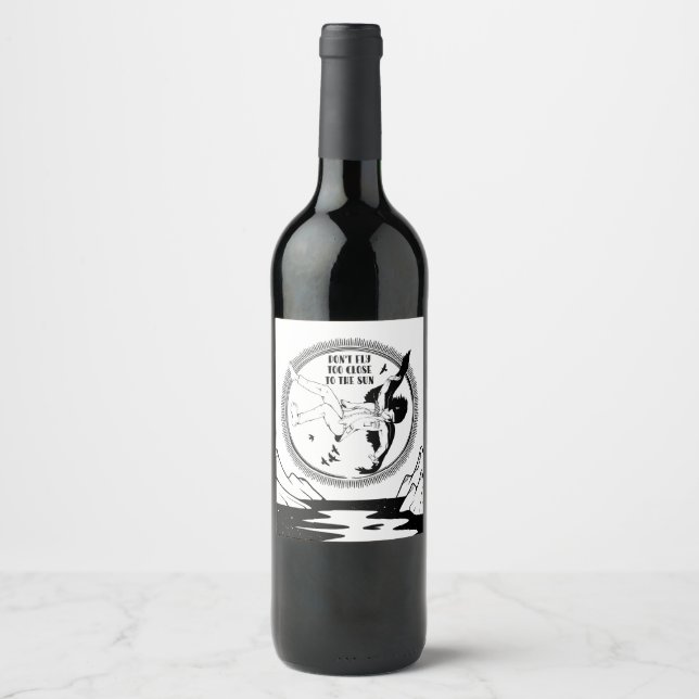 Icarus Black and white Wine Label (Front)
