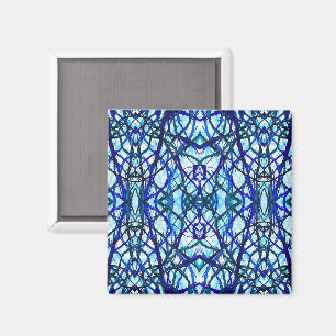 Icarus Blue Abstract Alcohol Ink Art Magnet