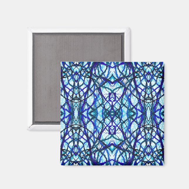 Icarus Blue Abstract Alcohol Ink Art Magnet (Front/Back)