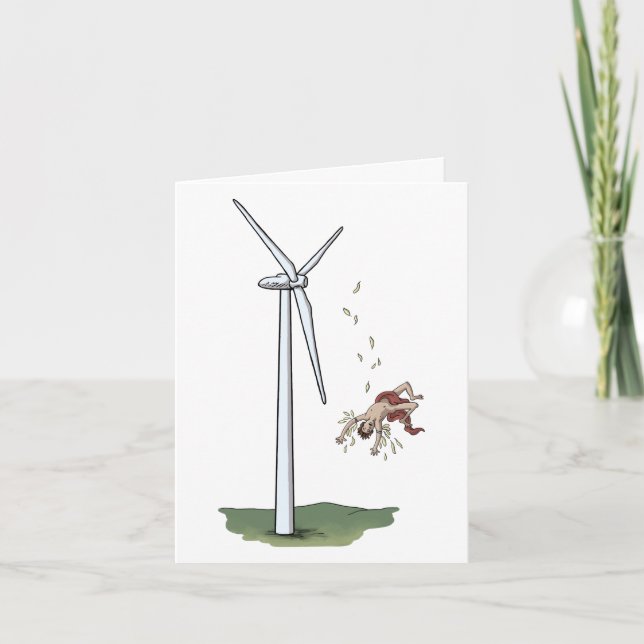 Icarus v Wind Turbine Folded Greeting Card (Front)