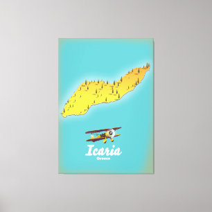 Icasia Greece travel poster. Canvas Print