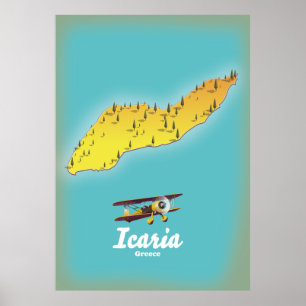 Icasia Greece travel poster. Poster