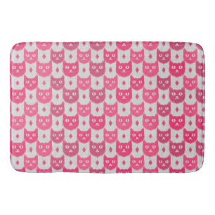 Icat ikat pink pattern bath mat