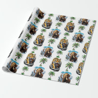 Ice Age Mammoth Sabertooth Tiger Pattern Design 