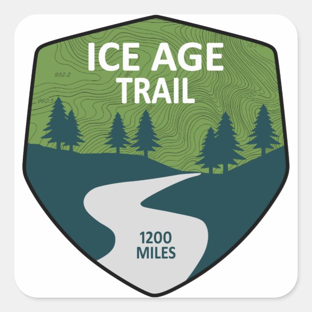 Ice Age Trail Square Sticker (Front)