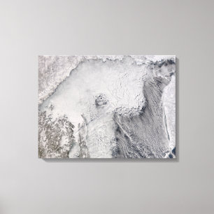 Ice and cloud streets in the Sea of Okhotsk Canvas Print
