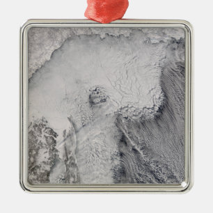 Ice and cloud streets in the Sea of Okhotsk Metal Tree Decoration