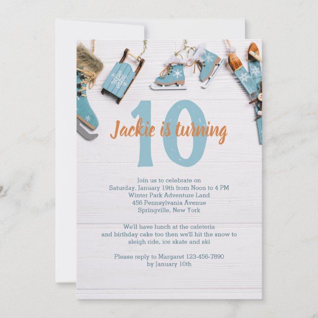 Ice and Snow Sports-Theme Invitation (Front)