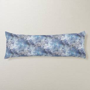 Ice and Snow Textured Blue Christmas Pattern Body Cushion