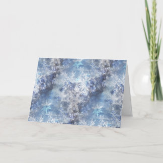 Ice and Snow Textured Blue Christmas Pattern Thank You Card