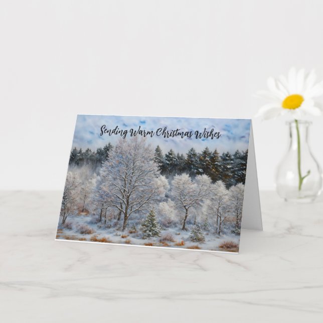 Ice and Snow Trees Winter Holiday Christmas Card (Small Plant)