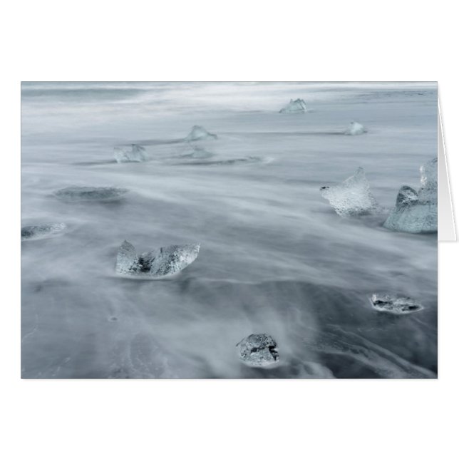 Ice and water on a beach, iceland (Front Horizontal)