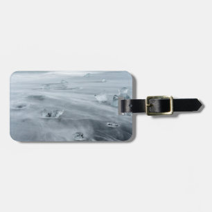 Ice and water on a beach, iceland luggage tag