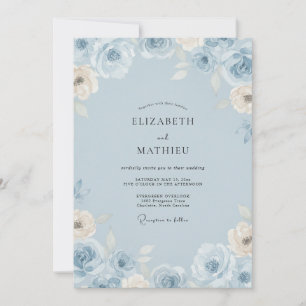 Ice Azure Petal Wedding Invitation